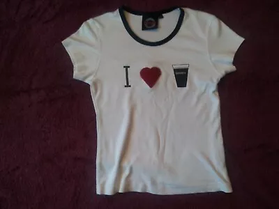 Buy Vintage Genuine Official Merchandise I Love Guinness Ladies T-Shirt Size 10-12 • 4.99£