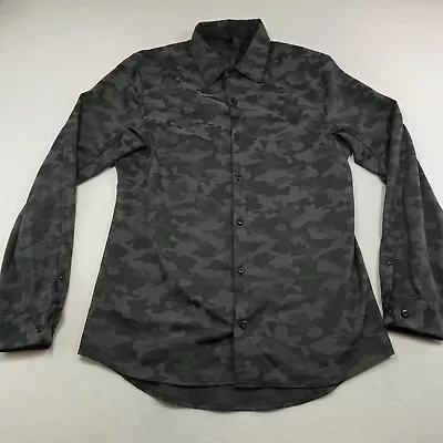 Buy Lululemon Shirt Mens Small Camouflage Black Down To The Wire Button Up • 37.33£