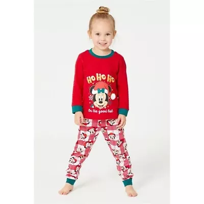 Buy Character Girls Mickey Minnie Mouse Christmas Pyjamas Long Sleeve  Age 12-13 NEW • 6.99£