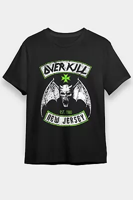 Buy New Popular Overkill New JerSey Black Cotton Unisex T-Shirt BD034 • 20.31£