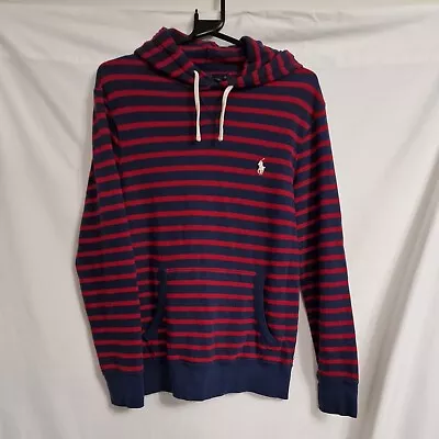 Buy POLO RALPH LAUREN Women's Red Blue Striped Cotton French Terry Hoodie Size S • 19.99£