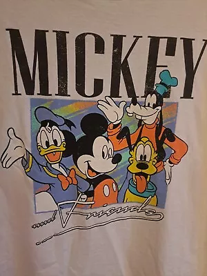 Buy Mickey Mouse And Friends T Shirt Men’s XL White Disney 100% Cotton NWT • 19.95£
