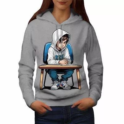 Buy Wellcoda Boy Sitting At Desk With Serious Expression Womens Hoodie • 31.99£