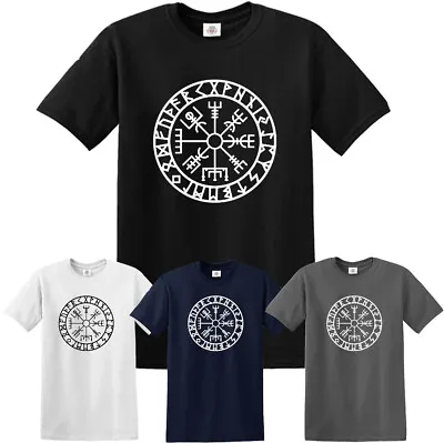 Buy VEGVISIR COMPASS VIKING CELTIC T-SHIRT Norse Thor Odin Tribal Tattoo Tshirt Top • 12.95£