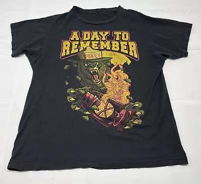 Buy A Day To Remember ADTR Band Smokey The Bear Fire Black T-Shirt Adult Size M • 38.65£