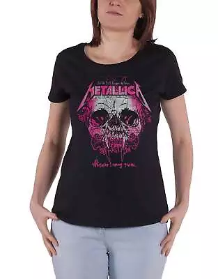 Buy Metallica T Shirt Wherever I May Roam Band Logo Official Womens Skinny Fit Black • 17.95£