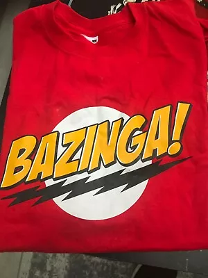 Buy Big Bang Theory Sheldon Bazinga Red T Shirt Small Men • 5.95£