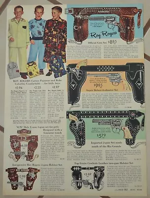 Buy 1952 Sears Print Ad Roy Rogers Dale Evans Gun Holsters Pajamas Western Clothes • 11.89£