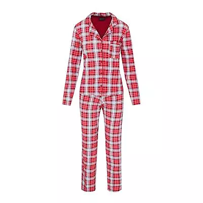 Buy  Ladies Button Up Pyjamas Cotton Rich PJ'S Stretch BOXED GIFT RRP £40 • 14.99£