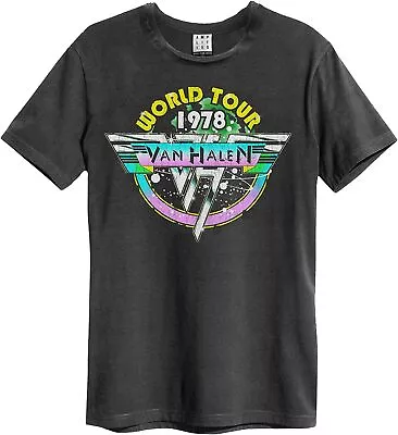 Buy Amplified Van Halen World Tour 78 Mens Charcoal T Shirt Van Halen Classic Tee • 19.45£