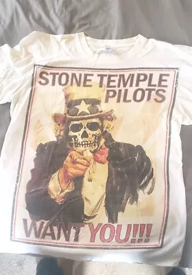 Buy Vintage Stone Temple Pilots Want You! T-Shirt Mens Medium White Grunge Rock STP • 15.56£