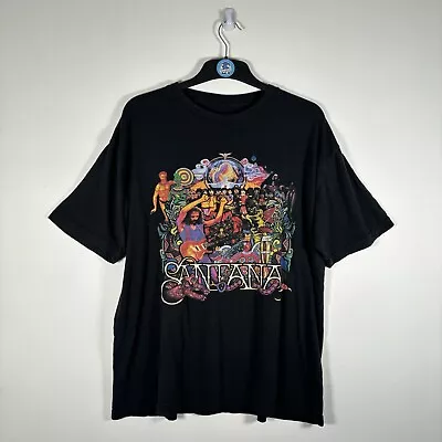 Buy Vintage Carlos Santana Sacred Fire Black Print T-Shirt Size Large 90s Tee • 19.99£