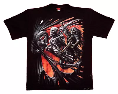 Buy  DEATH RIDE  SPIRAL DIRECT UNISEX T-SHIRT Gothic/Horror/Occult/Rock/Biker/Metal • 10.99£