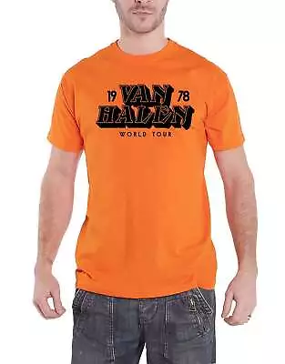 Buy Van Halen T Shirt World Tour 1978 Band Logo New Official Mens Orange S • 16.95£