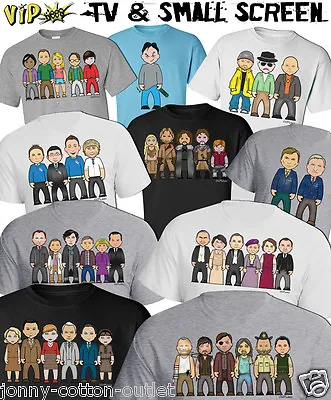 Buy VIPwees Mens Quality T-Shirt TV Small Screen Inspired Caricatures Choose Design • 13.99£