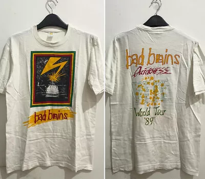 Buy Bad Brains World Tour '89 2 Sided White Short Sleeve T Shirt Classic NH11483 • 29.21£