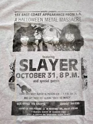 Buy SLAYER 2015 Halloween Metal Massacre Distressed T-shirt ~Never Worn~ 2XL • 14.91£