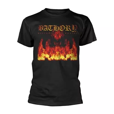 Buy Bathory 'Destroyer Of Worlds' Black T Shirt - NEW • 16.99£