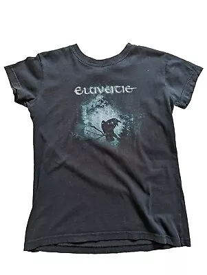 Buy Eluveitie T Shirt Small UK 8 10  Crop Black Crow Front Back Print Folk Metal • 9.99£