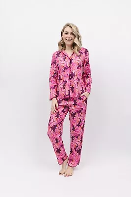 Buy Cyberjammies Women's Pyjama Set Carina Palm Leaf Print Magenta • 15£