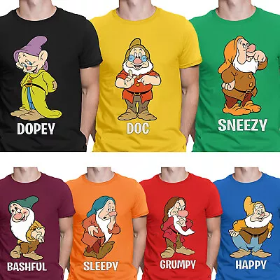 Buy Seven 7 Dwarfs Snow White Happy Christmas Costumes Bashful Dopey Funny T-Shirt • 10.49£
