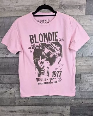 Buy Blondie Pink River Island Graphic Band Tee T Shirt Womens M Cropped LA 1977 New • 19.99£