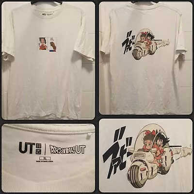 Buy Dragon Ball Uniqlo T-Shirt Bulma Goku Size XL -White- Dual Print W 48 X 30 L • 26.99£