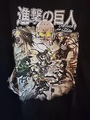 Buy Anime New Shirt  Attack On Titan Vintage Wash  Sz L NWT 100% Heavy Cotton • 19.60£