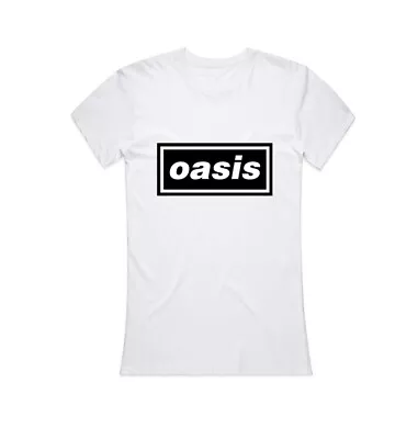 Buy Ladies White Oasis Logo Liam Noel Gallagher Official Tee T-Shirt Womens • 16.06£