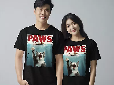Buy Funny Cat T Shirt For Men And Women Cat Chasing Mouse Graphic Tee Humorous Top • 12.59£