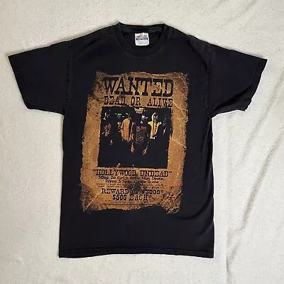 Buy Hollywood-Undead Shirt XSmall XS Black 2009 Wanted-Dead-or-Alive Tour Merch Tee • 5.59£