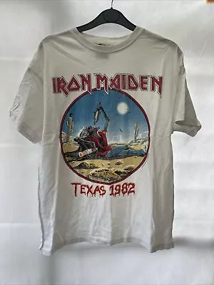 Buy Women’s Pull & Bear Iron Maiden Texas 1982 Graphic T-shirt Size S • 17.99£