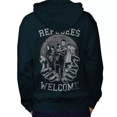 Buy Wellcoda Refugees Welcome Accept Mens Hoodie • 28.99£