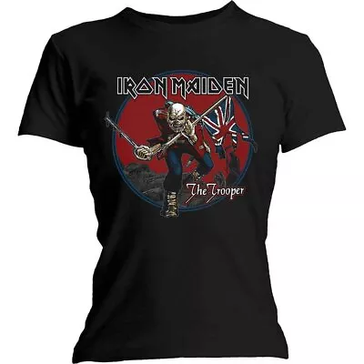 Buy Iron Maiden Women's Trooper Red Sky T-Shirt, Black, 14 (Size: X-Large) • 17.34£
