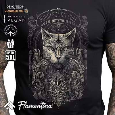 Buy Cat Cult Mens T-Shirt Horror Occult Witchcraft Dark Arts Black Magic E317 • 13.99£