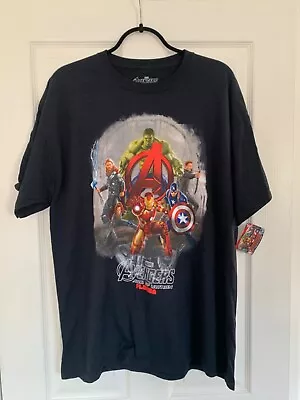 Buy Marvel Avengers Age Of Ultron Mens L Short Sleeve Black T Shirt NWT • 14.69£