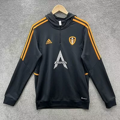 Buy Leeds United Hoodie Mens Medium Adidas Training Top Player Issue 1/4 Zip • 25.99£