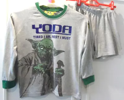 Buy Star Wars Boys Nightwear/pyjama Age 7-8 Y.grey Long Sleeve Top &shorts • 2£