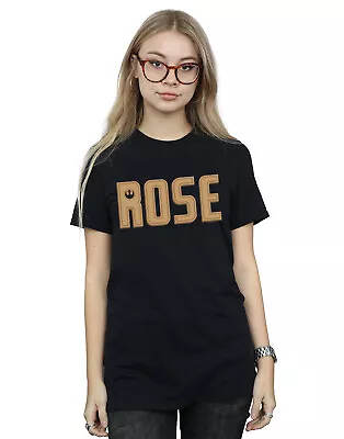 Buy Star Wars Women's The Rise Of Skywalker Rose Text Logo Boyfriend Fit T-Shirt • 13.99£