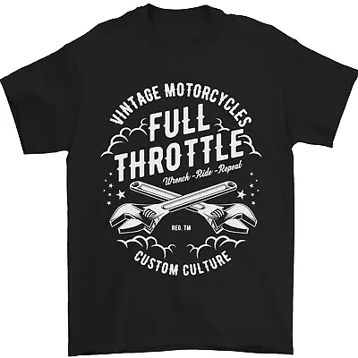 Buy Full Throttle Motorcycle Biker Motorbike Mens T-Shirt 100% Cotton • 10.48£