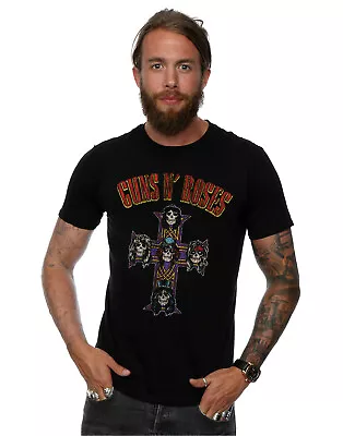 Buy Guns N Roses Men's Appetite For Destruction Cross Arched Type T-Shirt • 15.99£