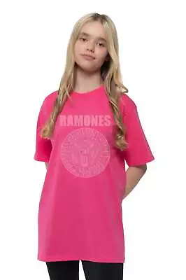 Buy Ramones Kids T Shirt Presidential Seal Band Logo New Official Pink Ages 3-14yrs • 14.95£
