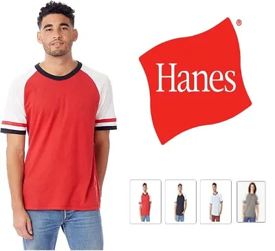 Buy 5093BP Hanes Alternative Slapshot Vintage Jersey T-Shirt • 18.66£