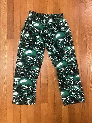 Buy Green Skull Kids Pajamas Size Large Grunge Y2K Three 6 Mafia Loungewear • 31.11£