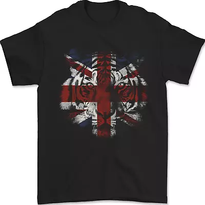 Buy Union Jack Tiger Great Britain Flag UK Mens T-Shirt 100% Cotton • 8.49£