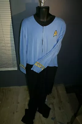 Buy LOT OF 6 Star Trek Blue Uniform Adult Footed Union Suit One Piece Spock S-M-L-XL • 61.50£