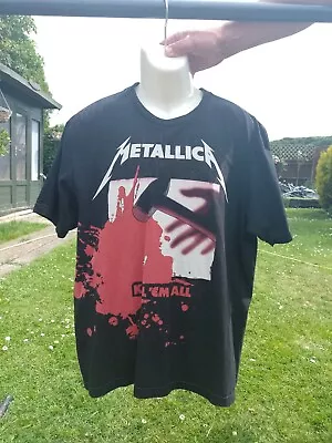 Buy METALLICA - KILL EM ALL TRACKS BLACK T-Shirt, Front & Back Print XX-Large • 100£