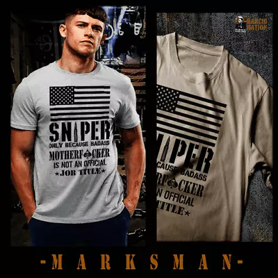 Buy Sniper Scout T-Shirt Military Sniper Round Sharpshooter Marksman Job Title Tee • 18.63£