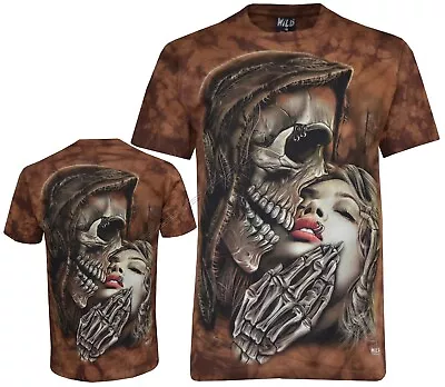 Buy Tie Dye T-shirt Grim Reaper Falling For Woman Lady Love Glow In The Dark By Wild • 17.99£