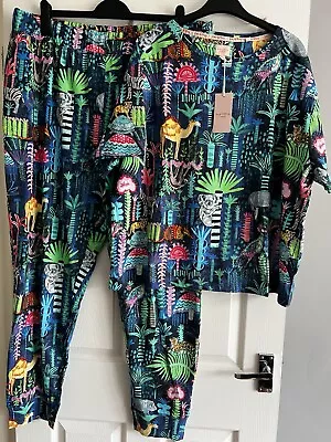 Buy Women's Next Lucy Tiffney Bright Animal Pyjamas Size XL 20-22 New • 26£